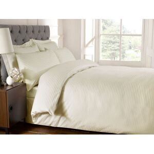 Rapport Home 250 Thread Count Stripe Cotton Quilt Cover in Cream Size: Double Cream Double Rapport Home 250 Thread Count Stripe Cotton Quilt Cover in Cream Size: Double Cream Double