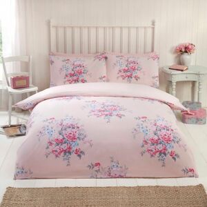 Rapport Home Kate Flannelette Floral Cotton Duvet Cover Set With Pillowcase in Pink Size: Super King Pink Super King Rapport Home Kate Flannelette Floral Cotton Duvet Cover Set With Pillowcase in Pink Size: Super King Pink Super King