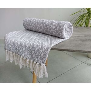 Rapport Home Eden Geometric Cotton Throw in Silver Size: 250 cm x 230 cm Silver 250 cm x 230 cm Rapport Home Eden Geometric Cotton Throw in Silver Size: 250 cm x 230 cm Silver 250 cm x 230 cm