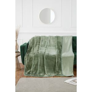 Rapport Home Ribbed Mink Blanket (150x200 cm) in Green Size: 200 cm x 240 cm Green 200 cm x 240 cm Rapport Home Ribbed Mink Blanket (150x200 cm) in Green Size: 200 cm x 240 cm Green 200 cm x 240 cm