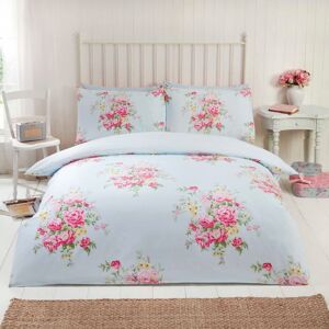 Rapport Home Kate Flannelette Floral Cotton Duvet Cover Set With Pillowcase in Blue Size: Super King Blue Super King Rapport Home Kate Flannelette Floral Cotton Duvet Cover Set With Pillowcase in Blue Size: Super King Blue Super King