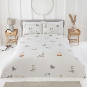 Rapport Home Purrrfect Microfibre Reversible Duvet Cover Set with Pillowcase in Grey Size: King Grey King Rapport Home Purrrfect Microfibre Reversible Duvet Cover Set with Pillowcase in Grey Size: King Grey King