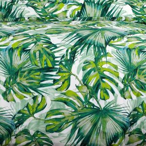 Velosso Tropical Leaf Cotton Rich Printed Duvet Cover & Pillowcase Set in Green Size: Single Green Single Velosso Tropical Leaf Cotton Rich Printed Duvet Cover & Pillowcase Set in Green Size: Single Green Single