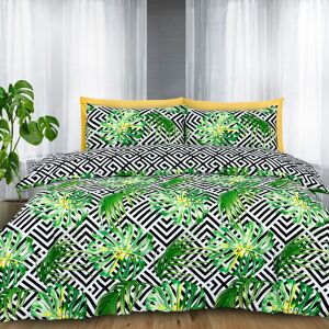 Velosso Ethnic Leaf Cotton Rich Printed Duvet Cover & Pillowcase Set in Green Size: King Green King Velosso Ethnic Leaf Cotton Rich Printed Duvet Cover & Pillowcase Set in Green Size: King Green King