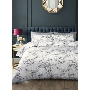 Velosso Marble Cotton Rich Printed Duvet Cover & Pillowcase Set in Grey Size: King Grey King Velosso Marble Cotton Rich Printed Duvet Cover & Pillowcase Set in Grey Size: King Grey King