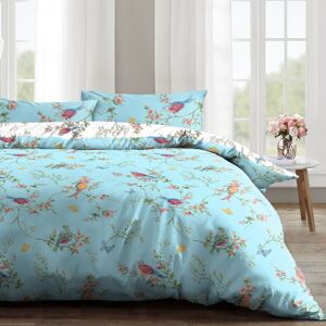 Velosso Birds Floral Cotton Rich Printed Duvet Cover & Pillowcase Set in Duck Egg Blue Size: Single Duck Egg Blue Single Velosso Birds Floral Cotton Rich Printed Duvet Cover & Pillowcase Set in Duck Egg Blue Size: Single Duck Egg Blue Single