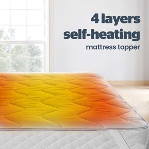 Home Republic Thermal Self Heating Mattress Topper in White Size: Double White Double Home Republic Thermal Self Heating Mattress Topper in White Size: Double White Double