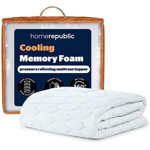 Home Republic Cooling Mattress Topper in White Size: King White King Home Republic Cooling Mattress Topper in White Size: King White King