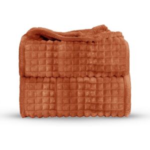 Velosso Thermal Plush Waffle Design Blanket - Contemporary Embossed Fur Throw in Terracotta Size: 125 cm x 150 cm Terracotta 125 cm x 150 cm Velosso Thermal Plush Waffle Design Blanket - Contemporary Embossed Fur Throw in Terracotta Size: 125 cm x 150 cm Terracotta 125 cm x 150 cm