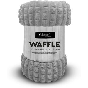 Velosso Thermal Plush Waffle Design Blanket - Contemporary Embossed Fur Throw in Silver Size: 150 cm × 200 cm Silver 150 cm × 200 cm Velosso Thermal Plush Waffle Design Blanket - Contemporary Embossed Fur Throw in Silver Size: 150 cm × 200 cm Silver 150 cm × 200 cm