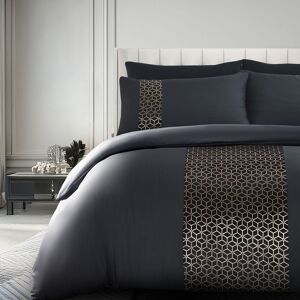 Velosso Foil Printed Luxury Bedding Set - Stylish Duvet Cover & Pillowcase Set in Black Size: Single Black Single Velosso Foil Printed Luxury Bedding Set - Stylish Duvet Cover & Pillowcase Set in Black Size: Single Black Single
