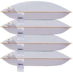 Ezysleep Luxury Goose Feather & Down Pillow - Set of 4 in White White Ezysleep Luxury Goose Feather & Down Pillow - Set of 4 in White White