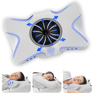 GAVENO CAVAILIA Cervical Memory Foam Pillow in White White GAVENO CAVAILIA Cervical Memory Foam Pillow in White White