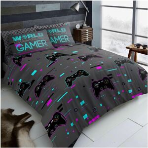 GAVENO CAVAILIA World Class Gamer Printed Duvet Cover in Charcoal Size: King Charcoal King GAVENO CAVAILIA World Class Gamer Printed Duvet Cover in Charcoal Size: King Charcoal King