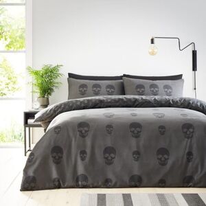 GAVENO CAVAILIA Skull Printed Duvet Cover in Charcoal Size: Single Charcoal Single GAVENO CAVAILIA Skull Printed Duvet Cover in Charcoal Size: Single Charcoal Single