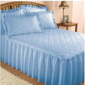 Chums Plain Quilted Bedspread with Pillow Shams sold separately in Blue Size: Double Blue Double Chums Plain Quilted Bedspread with Pillow Shams sold separately in Blue Size: Double Blue Double