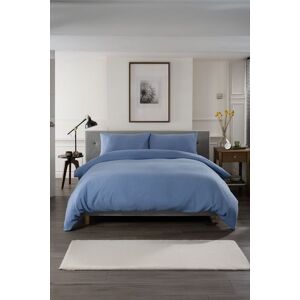 The Lyndon Company St Quentin 100% Cotton Reversible Duvet Bedlinen Deyongs 1846 in Mid Blue Size: Double Mid Blue Double The Lyndon Company St Quentin 100% Cotton Reversible Duvet Bedlinen Deyongs 1846 in Mid Blue Size: Double Mid Blue Double