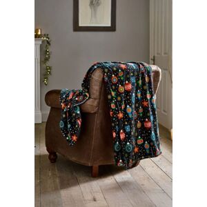 Deyongs Christmas Baubles Fleece Throw - 140 x 180cm Soft Festive Blanket with Colourful Bauble Print in Navy Size: 140 cm x 180 cm Navy 140 cm x 180 cm Deyongs Christmas Baubles Fleece Throw - 140 x 180cm Soft Festive Blanket with Colourful Bauble Print in Navy Size: 140 cm x 180 cm Navy 140 cm x 180 cm