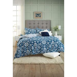 Deyongs Ornamental Tile Floral Duvet Set with Printed Fabric Bag in Blue Size: King Blue King Deyongs Ornamental Tile Floral Duvet Set with Printed Fabric Bag in Blue Size: King Blue King