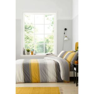 Fusion 'Betley' Classic Wide Stripe Duvet Cover Set in Mustard Size: King Mustard King Fusion 'Betley' Classic Wide Stripe Duvet Cover Set in Mustard Size: King Mustard King