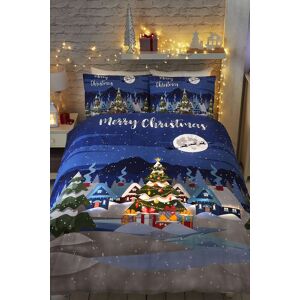 Bedlam 'Glow In The Dark' Christmas Scene Print Duvet Cover Set Size: Single Multicolor Single Bedlam 'Glow In The Dark' Christmas Scene Print Duvet Cover Set Size: Single Multicolor Single
