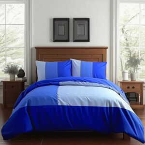 Snug City Duvet Cover & Pillowcase Set Patchwork Modern Design Bed Linen in Blue Size: Double Blue Double Snug City Duvet Cover & Pillowcase Set Patchwork Modern Design Bed Linen in Blue Size: Double Blue Double
