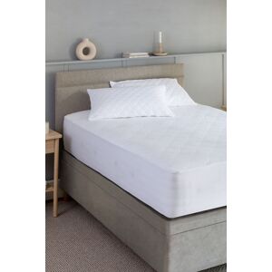 Soak&Sleep Quilted Cotton Deep Mattress Protector in White Size: King White King Soak&Sleep Quilted Cotton Deep Mattress Protector in White Size: King White King