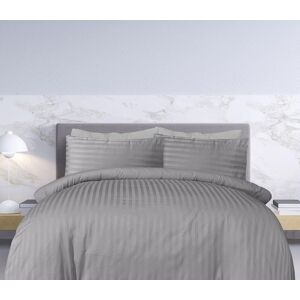 Smart Living Luxury Satin Stripe Reversible Duvet Cover Quilt Bedding Set with Pillowcase in Grey Size: Double Grey Double Smart Living Luxury Satin Stripe Reversible Duvet Cover Quilt Bedding Set with Pillowcase in Grey Size: Double Grey Double