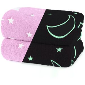 Wicked Gizmos Glow in the Dark Throw Soft Fluffy Fleece Blanket with Moon & Stars Design for Bed, Sofa, Kids & Teens (Grey) in Dark Pink Dark Pink Wicked Gizmos Glow in the Dark Throw Soft Fluffy Fleece Blanket with Moon & Stars Design for Bed, Sofa, Kids & Teens (Grey) in Dark Pink Dark Pink