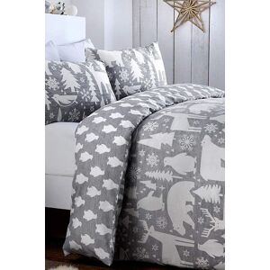 Fusion 'Arctic Animals' Christmas Duvet Cover Set in Grey Size: King Grey King Fusion 'Arctic Animals' Christmas Duvet Cover Set in Grey Size: King Grey King
