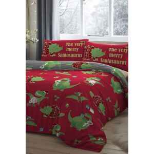 Bedlam 'Santasaurus' Christmas Glow in the Dark Bedroom Duvet Cover Set in Red Size: Double Red Double Bedlam 'Santasaurus' Christmas Glow in the Dark Bedroom Duvet Cover Set in Red Size: Double Red Double