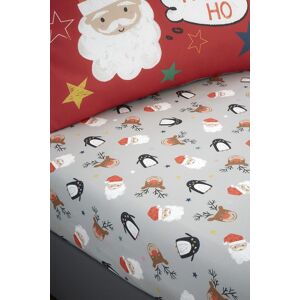 Bedlam 'Ho Ho Ho' Festive Print Fitted Bed Sheet in Red Size: Single Fitted Red Single Fitted Bedlam 'Ho Ho Ho' Festive Print Fitted Bed Sheet in Red Size: Single Fitted Red Single Fitted