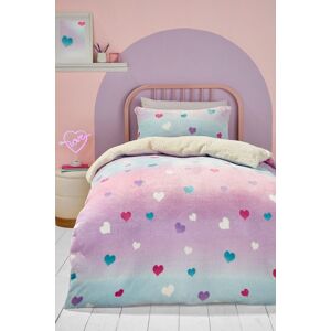 Bedlam 'Cosy Ombre Heart' Plush & Sherpa Reverse Duvet Cover Set Size: Single Multicolor Single Bedlam 'Cosy Ombre Heart' Plush & Sherpa Reverse Duvet Cover Set Size: Single Multicolor Single