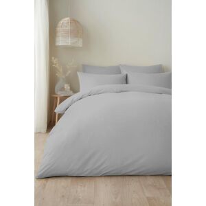 Appletree ' Pure' 100% Pure Cotton Duvet Cover Set in Silver Size: Double Silver Double Appletree ' Pure' 100% Pure Cotton Duvet Cover Set in Silver Size: Double Silver Double