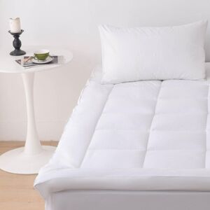 Glamhaus Luxury Mattress Topper Fitted Skirt - Oeko Tex 100 & Silvadur - Single in White White Single Glamhaus Luxury Mattress Topper Fitted Skirt - Oeko Tex 100 & Silvadur - Single in White White Single