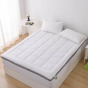 Glamhaus Gel Memory Foam Mattress Topper - Oeko Tex 100 & Silvadur - Double in White White Double Glamhaus Gel Memory Foam Mattress Topper - Oeko Tex 100 & Silvadur - Double in White White Double