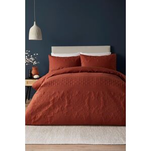 Serene 'Avery Stripe' Pinsonic Soft Touch Duvet Cover Set in Terracotta Size: Super King Terracotta Super King Serene 'Avery Stripe' Pinsonic Soft Touch Duvet Cover Set in Terracotta Size: Super King Terracotta Super King