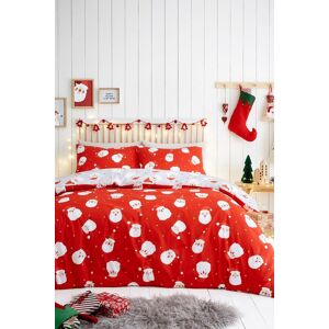 Fusion 'Happy Santa' Easy Care Duvet Cover Set in Red Size: King Red King Fusion 'Happy Santa' Easy Care Duvet Cover Set in Red Size: King Red King