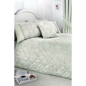 Dreams & Drapes 'Jasmine' Elegant Floral Jacquard Quilted Bedspread in Green Green Dreams & Drapes 'Jasmine' Elegant Floral Jacquard Quilted Bedspread in Green Green