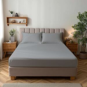 Snug City Microfibre Soft Touch Fitted Sheet 25cm Skirt Plain Dyed Bed Linen in Silver Size: King Silver King Snug City Microfibre Soft Touch Fitted Sheet 25cm Skirt Plain Dyed Bed Linen in Silver Size: King Silver King