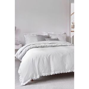 CHRISTY Scallop Edge Cotton Sateen Duvet Sets in Grey Size: Super King Grey Super King CHRISTY Scallop Edge Cotton Sateen Duvet Sets in Grey Size: Super King Grey Super King