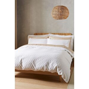 Bianca 'Waffle Cotton Circle' Duvet Cover Set in White Size: Super King White Super King Bianca 'Waffle Cotton Circle' Duvet Cover Set in White Size: Super King White Super King