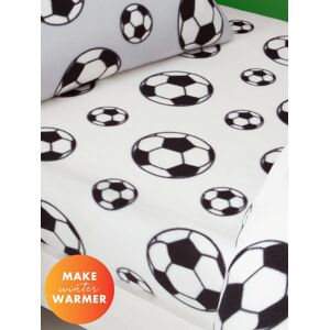 Catherine Lansfield 'Football Fleece' Fitted Sheet in White Size: Single White Single Catherine Lansfield 'Football Fleece' Fitted Sheet in White Size: Single White Single
