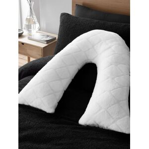 Catherine Lansfield 'Cosy Diamond' V Shaped Cushion in White White Catherine Lansfield 'Cosy Diamond' V Shaped Cushion in White White