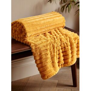 Catherine Lansfield 'Cosy Ribbed' Blanket Throw in Mustard Size: 130 cm x 170 cm Mustard 130 cm x 170 cm Catherine Lansfield 'Cosy Ribbed' Blanket Throw in Mustard Size: 130 cm x 170 cm Mustard 130 cm x 170 cm