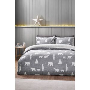 Catherine Lansfield 'Cosy Polar Bear' Soft Sherpa Duvet Cover Set in Grey Size: King Grey King Catherine Lansfield 'Cosy Polar Bear' Soft Sherpa Duvet Cover Set in Grey Size: King Grey King