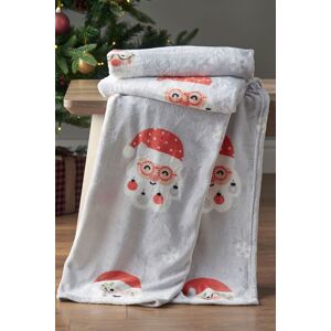 Catherine Lansfield 'Christmas Santa Spec-Tacular' Cosy Fleece Blanket Throw in Grey Size: 130 cm x 170 cm Grey 130 cm x 170 cm Catherine Lansfield 'Christmas Santa Spec-Tacular' Cosy Fleece Blanket Throw in Grey Size: 130 cm x 170 cm Grey 130 cm x 170 cm