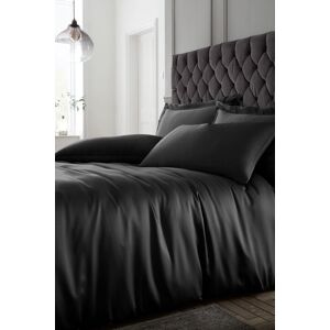 Catherine Lansfield Black Double Satin Duvet Cover Set - Bedding Catherine Lansfield Black Double Satin Duvet Cover Set - Bedding