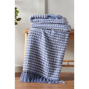 Catherine Lansfield 'Stab Stitch' Blanket Throw in Blue Size: 125 cm x 150 cm Blue 125 cm x 150 cm Catherine Lansfield 'Stab Stitch' Blanket Throw in Blue Size: 125 cm x 150 cm Blue 125 cm x 150 cm