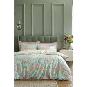 RHS 'Art Deco Hydrangea' Reversible 200 Thread Count Cotton Duvet Cover Set in Green Size: Single Green Single RHS 'Art Deco Hydrangea' Reversible 200 Thread Count Cotton Duvet Cover Set in Green Size: Single Green Single